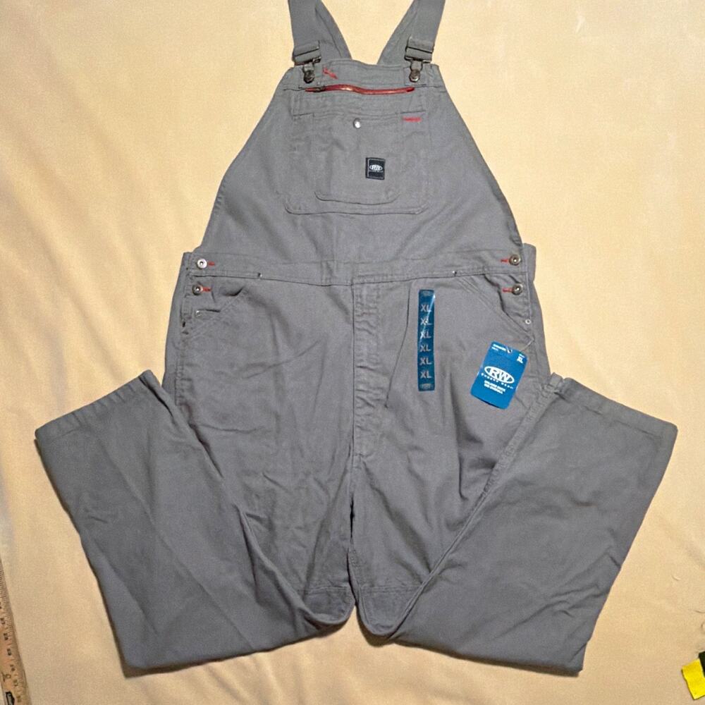 Brand New CRW Rugged Wear Men's Unlined Duck Bib Overalls Gray XL W-4311